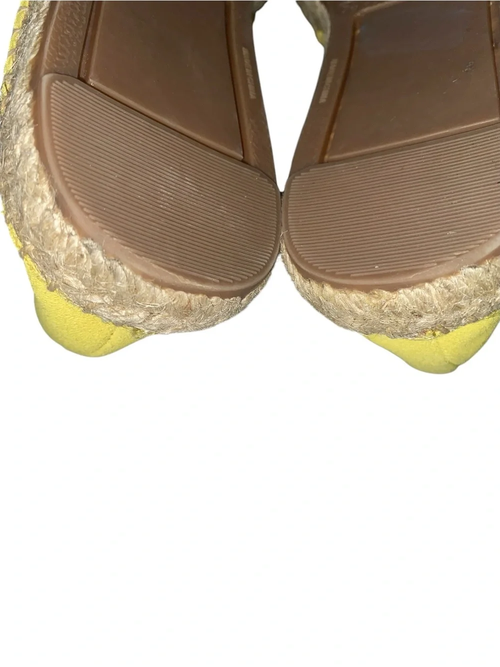 Talbots Izzy Suede Espadrille Flat Size 7.5 Ruffled Chartreuse Sunny Yellow